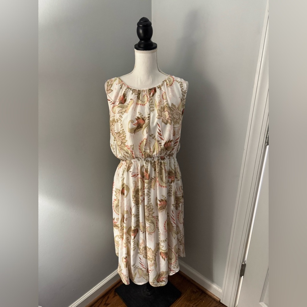J.Jill Floral Sleeveless Pocket Dress NWOT Size M